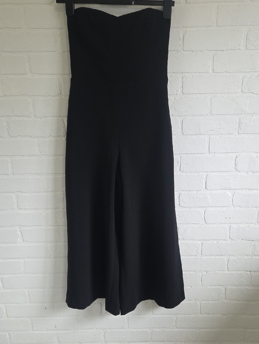 Club Monaco Black Strapless Sweetheart Jumpsuit with Pleated Panel